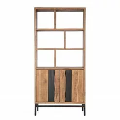 Ars manufacti Büroregal Domme - Akazie massiv / Eisen - Akazie / Anthrazit -Büromöbel Verkaufsgeschäft 1000246832 220406 030 DETAILS P000000001000246832