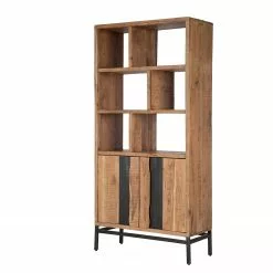 Ars manufacti Büroregal Domme - Akazie massiv / Eisen - Akazie / Anthrazit -Büromöbel Verkaufsgeschäft 1000246832 220406 031 DETAILS P000000001000246832