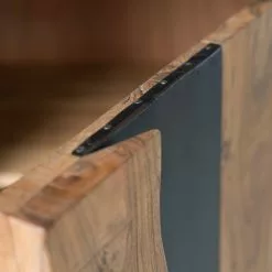 Ars manufacti Büroregal Domme - Akazie massiv / Eisen - Akazie / Anthrazit -Büromöbel Verkaufsgeschäft 1000246832 220406 036 DETAILS P000000001000246832