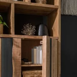 Ars manufacti Büroregal Domme - Akazie massiv / Eisen - Akazie / Anthrazit -Büromöbel Verkaufsgeschäft 1000246832 220705 022 MOOD DETAILS P000000001000246832 mood