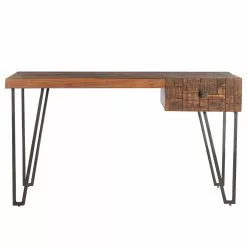 Wolf-Möbel Schreibtisch Bubry - Akazie massiv / Eisen - Akazie / Anthrazit -Büromöbel Verkaufsgeschäft 1000246833 220330 030 DETAILS P000000001000246833