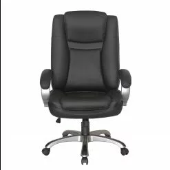 Furnitive Chefsessel Roynac - Kunstleder / Kunststoff - Schwarz / Silber -Büromöbel Verkaufsgeschäft 1000248345 210217 09440600009 DETAILS P000000001000248345