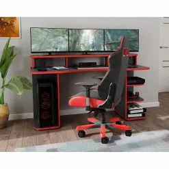 Furnitive Schreibtisch Crosswoods - Schwarz / Rot -Büromöbel Verkaufsgeschäft 1000248347 210217 09442500022 MOOD DETAILS P000000001000248347 mood