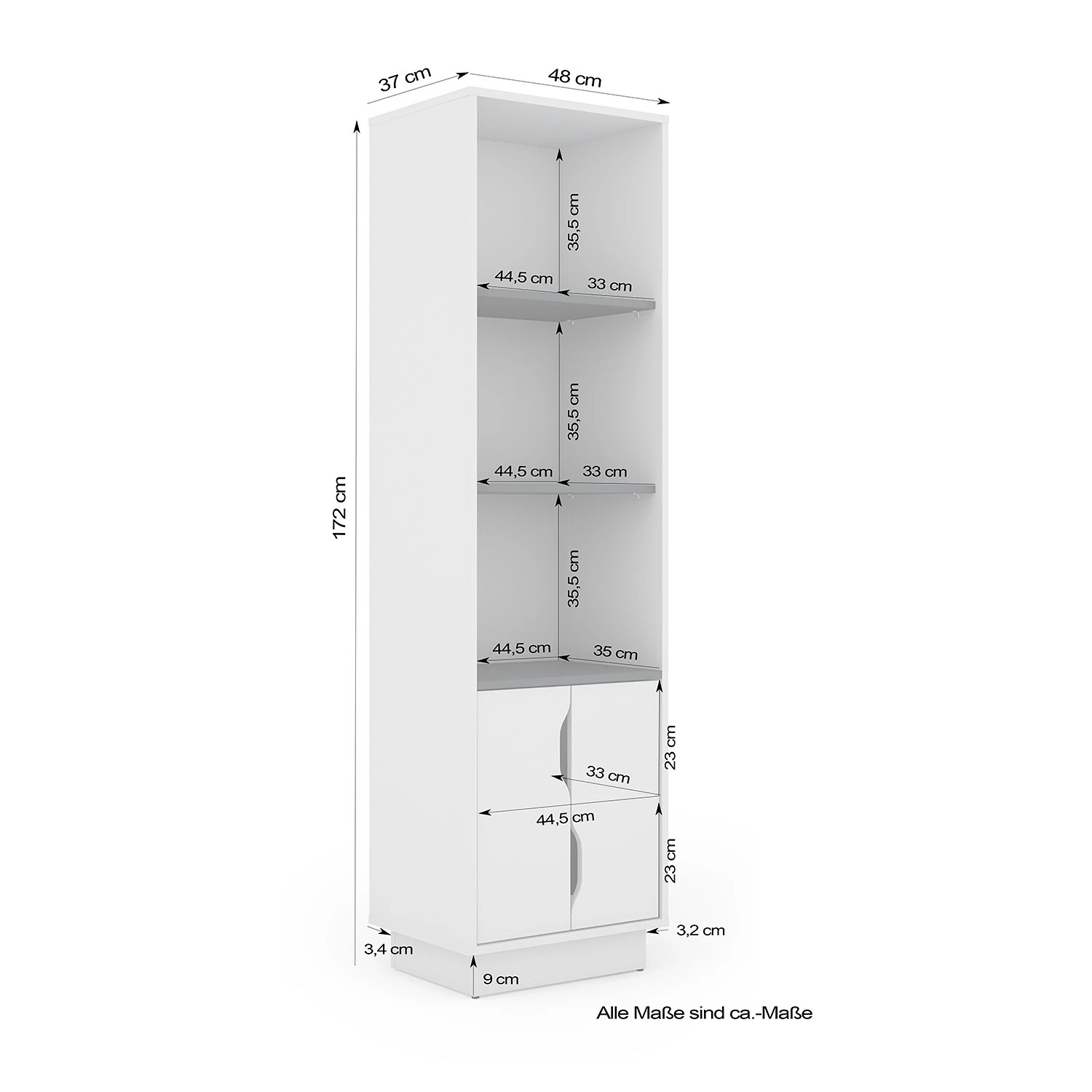 Furnitive Regal Paroy - Weiß / Grau 7 Furnitive Regal Paroy - Weiß / Grau – Bild 5