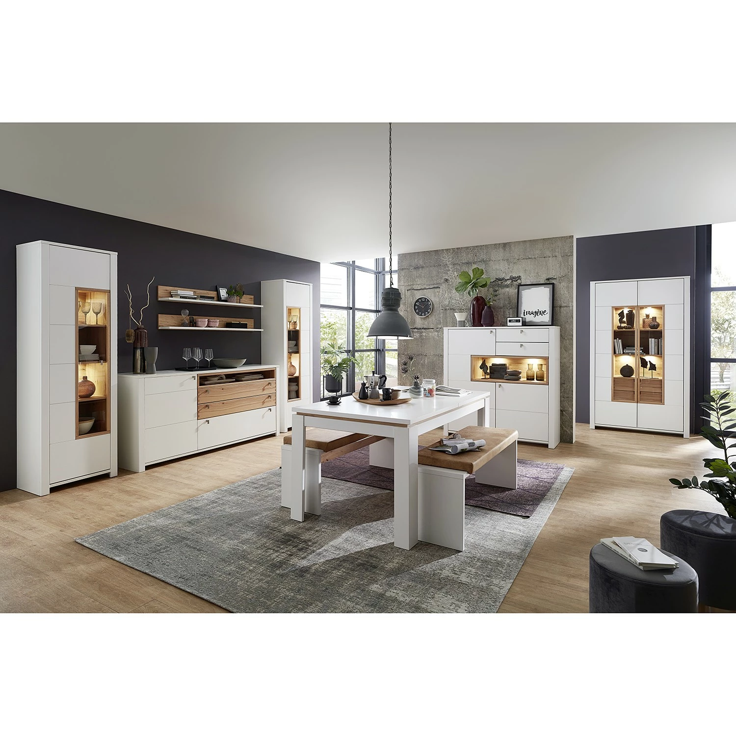 Loftscape Sideboard Cordelle - Matt Weiß / Wildbuche 4 Loftscape Sideboard Cordelle - Matt Weiß / Wildbuche – Bild 2