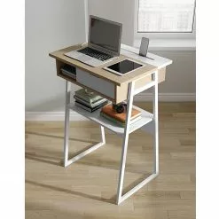 Temahome Stehschreibtisch Space - Echtholzfurnier / Metall - Eiche / Weiß -Büromöbel Verkaufsgeschäft 1000252084 210302 16064400026 MOOD DETAILS P000000001000252084 mood