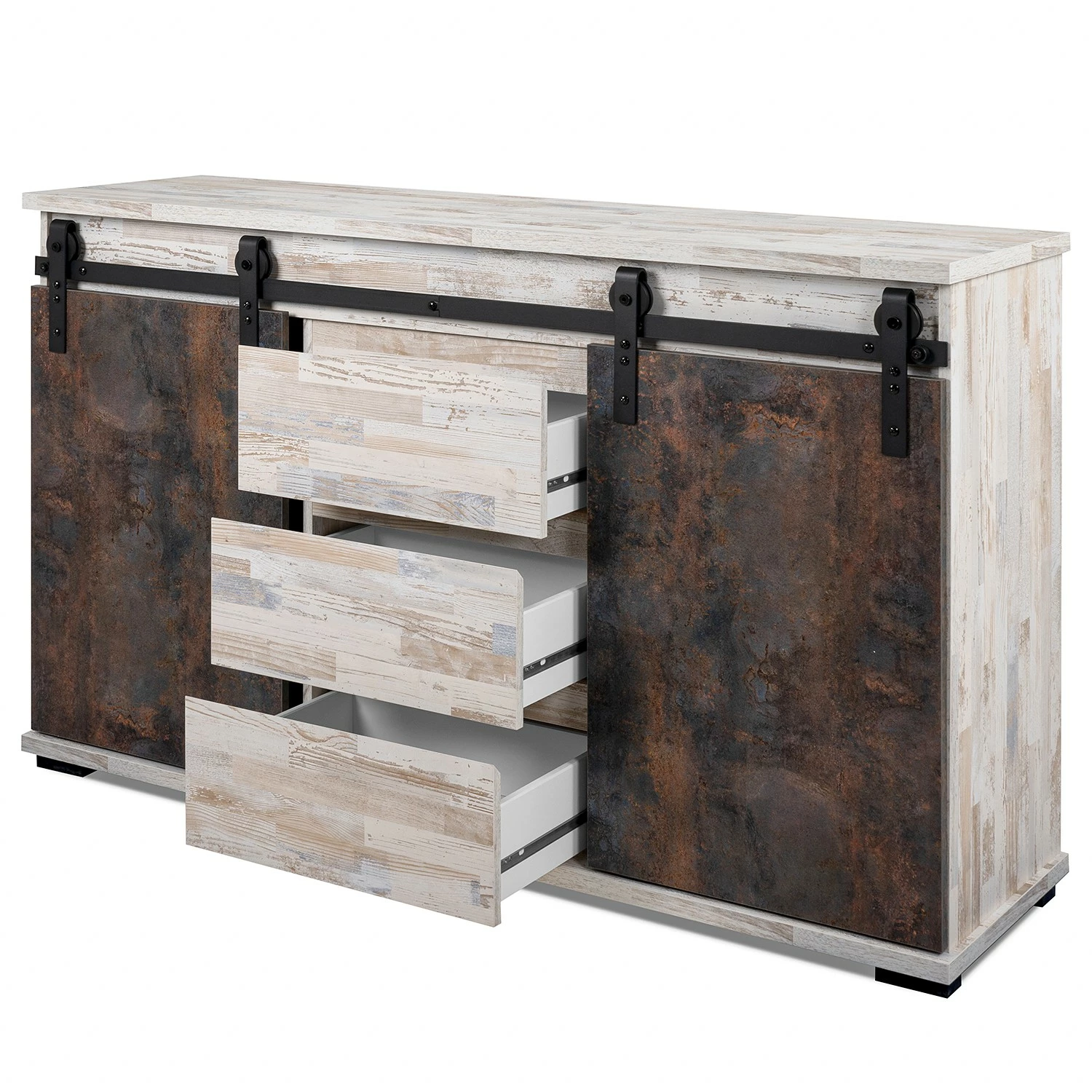 Maison Belfort Sideboard Janze I - Kiefer Weiß Dekor / Vintage Braun 8 Maison Belfort Sideboard Janze I - Kiefer Weiß Dekor / Vintage Braun – Bild 6