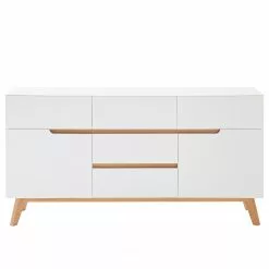 Mørteens Sideboard Tenabo II - Eiche teilmassiv - Weiß / Eiche -Büromöbel Verkaufsgeschäft 1000255147 211012 16215400053 DETAILS P000000001000255147