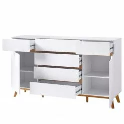 Mørteens Sideboard Tenabo III - Eiche teilmassiv - Weiß / Eiche -Büromöbel Verkaufsgeschäft 1000255159 211012 16215400053 DETAILS P000000001000255159
