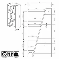 Temahome Regal Malcom VII - Weiß -Büromöbel Verkaufsgeschäft 1000255237 210324 15033300146 SKETCH DETAILS P000000001000255237 sketch