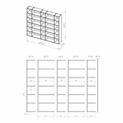 Temahome Regal Pombal III - Eiche -Büromöbel Verkaufsgeschäft 1000255998 210331 14493700219 SKETCH DETAILS P000000001000255998 sketch