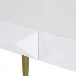 Jack & Alice Schreibtisch Canoa - Hochglanz Weiß / Gold -Büromöbel Verkaufsgeschäft 1000256390 220331 060 DETAILS P000000001000256390