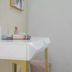 Jack & Alice Schreibtisch Canoa - Hochglanz Weiß / Gold -Büromöbel Verkaufsgeschäft 1000256390 220601 023 MOOD DETAILS P000000001000256390 mood