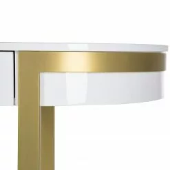 Jack & Alice Schreibtisch Cayo - Hochglanz Weiß / Gold -Büromöbel Verkaufsgeschäft 1000256402 220331 063 DETAILS P000000001000256402