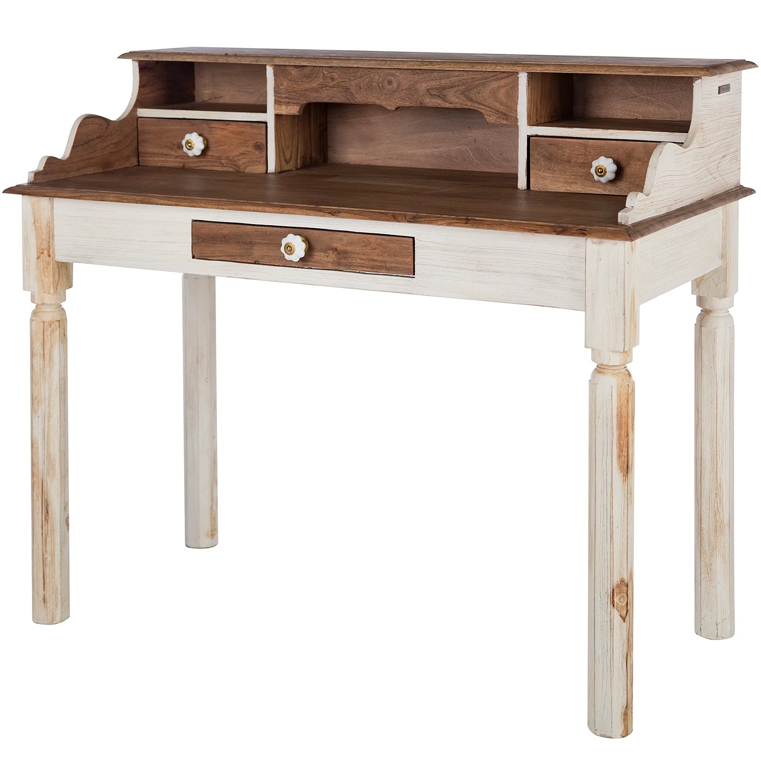 Wolf-Möbel Sekretär Maison - Akazie massiv - Akazie Stone / Antik Weiß 3 Wolf-Möbel Sekretär Maison - Akazie massiv - Akazie Stone / Antik Weiß