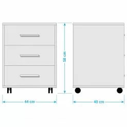 Furnitive Rollcontainer Avin - Eiche Sonoma Dekor / Weiß 7 Furnitive Rollcontainer Avin - Eiche Sonoma Dekor / Weiß -Büromöbel Verkaufsgeschäft 1000259410 220107 144343000555 SKETCH DETAILS P000000001000259410 sketch