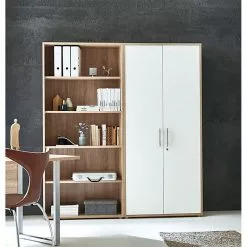 Furnitive Aktenschrank Avin II - Eiche Sonoma Dekor / Weiß