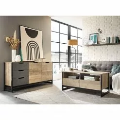 Red Living Sideboard Cocody II - Eiche Montana Dekor / Grau -Büromöbel Verkaufsgeschäft 1000261326 210426 09140000052 MOOD DETAILS P000000001000261326 mood