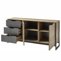 Red Living Sideboard Cocody II - Eiche Montana Dekor / Grau -Büromöbel Verkaufsgeschäft 1000261326 210426 09140200054 DETAILS P000000001000261326