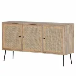 Naturoo Sideboard Maardu - Rattan / Mango massiv - Beige / Mango