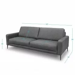 Loftscape Sofa Suzette II (3-Sitzer) - Echtleder - Echtleder Arelia: Fango -Büromöbel Verkaufsgeschäft 1000263489 210601 15012501301 SKETCH DETAILS P000000001000263489 sketch