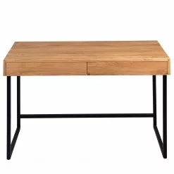 Red Living Schreibtisch Verlines - Wildeiche massiv / Metall - Wildeiche / Schwarz -Büromöbel Verkaufsgeschäft 1000264971 210518 10544000006 DETAILS P000000001000264971