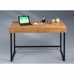 Red Living Schreibtisch Verlines - Wildeiche massiv / Metall - Wildeiche / Schwarz -Büromöbel Verkaufsgeschäft 1000264971 210518 10544000008 DETAILS P000000001000264971