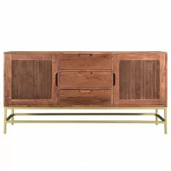 Jack & Alice Sideboard Puyo - Akazie massiv / Metall - Akazie / Gold -Büromöbel Verkaufsgeschäft 1000264972 220118 13141200042 DETAILS P000000001000264972