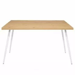 Furnitive Schreibtisch Unieux I - Asteiche Dekor - Breite: 140 cm - Weiß