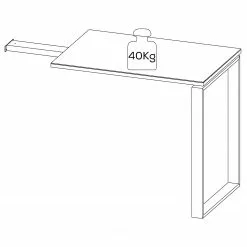 Maja Möbel Schreibtisch-Ansatz YOLO - Eiche Dekor / Chrom -Büromöbel Verkaufsgeschäft 1000268983 210610 16244700003 SKETCH DETAILS P000000001000268983 sketch