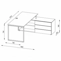 Maja Möbel Eckschreibtisch YOLO - Anthrazit / Eiche Dekor 8 Maja Möbel Eckschreibtisch YOLO - Anthrazit / Eiche Dekor -Büromöbel Verkaufsgeschäft 1000269001 210610 16245100075 SKETCH DETAILS P000000001000269001 sketch