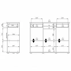 Maja Möbel Aktenschrank VILLO II - Weiß / Asteiche Dekor -Büromöbel Verkaufsgeschäft 1000269011 210610 16245500131 SKETCH DETAILS P000000001000269011 sketch