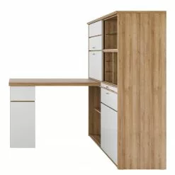 Maja Möbel Schreibtisch-Kombination Mini-Office II - Eiche Riviera Dekor / Weiß -Büromöbel Verkaufsgeschäft 1000269044 210610 16250800299 DETAILS P000000001000269044