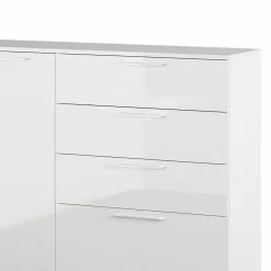 Germania Sideboard Sunnyvale - Hochglanz Weiß / Matt Weiß - Breite: 186 cm -Büromöbel Verkaufsgeschäft 1000270198 210526 06260700011 DETAILS P000000001000270198