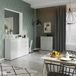 Germania Kommode Sunnyvale - Hochglanz Weiß / Matt Weiß -Büromöbel Verkaufsgeschäft 1000270199 210526 06260800015 MOOD DETAILS P000000001000270199 mood