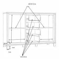 Red Living Sideboard Egan III - Eiche Artisan Dekor / Eiche Schwarz Dekor -Büromöbel Verkaufsgeschäft 1000270228 210609 06155400121 SKETCH DETAILS P000000001000270228 sketch