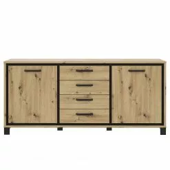 Red Living Sideboard Egan I - Eiche Artisan Dekor / Eiche Schwarz Dekor -Büromöbel Verkaufsgeschäft 1000270237 210609 06155900193 DETAILS P000000001000270237