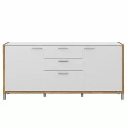 Norrwood Sideboard Boyd I - Weiß / Eiche Dekor -Büromöbel Verkaufsgeschäft 1000270252 210609 06160300253 DETAILS P000000001000270252