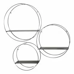 Boltze Wandregal Franco II (3er-Set) - Metall - Schwarz