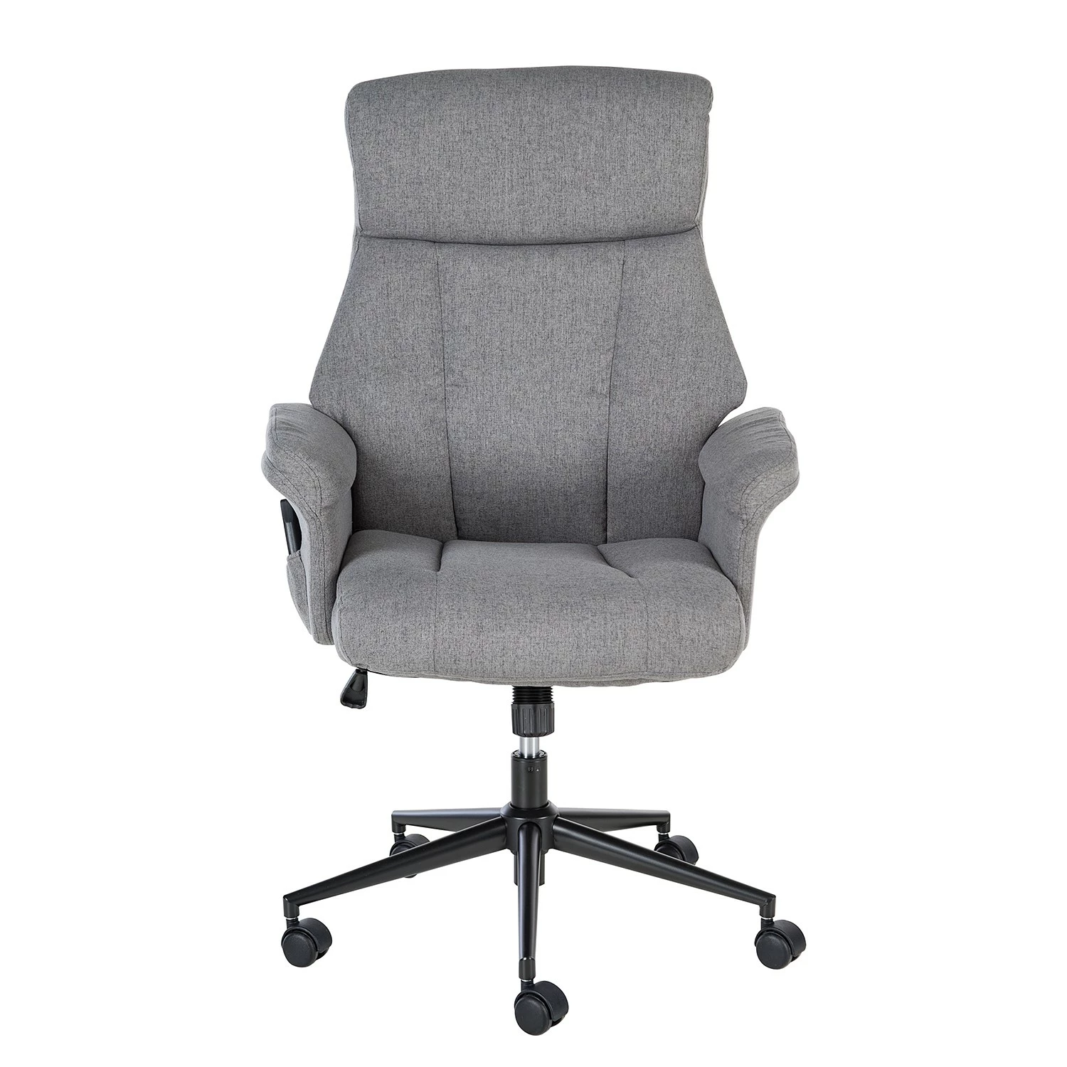 Furnitive Massagebürostuhl Barking - (mit Massagefunktion) - Flachgewebe / Metall - Grau / Schwarz 5 Furnitive Massagebürostuhl Barking - (mit Massagefunktion) - Flachgewebe / Metall - Grau / Schwarz – Bild 3