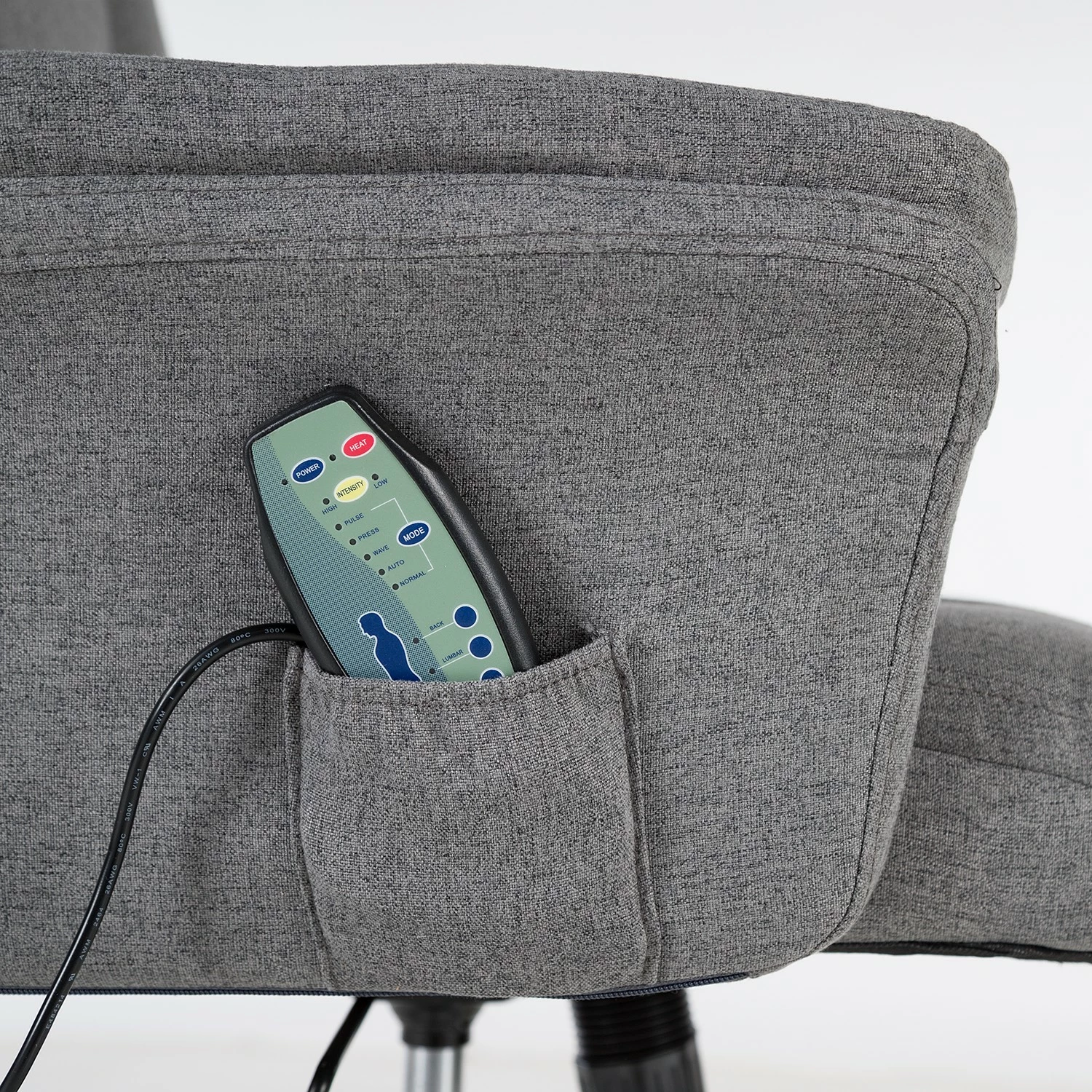 Furnitive Massagebürostuhl Barking - (mit Massagefunktion) - Flachgewebe / Metall - Grau / Schwarz 12 Furnitive Massagebürostuhl Barking - (mit Massagefunktion) - Flachgewebe / Metall - Grau / Schwarz – Bild 10