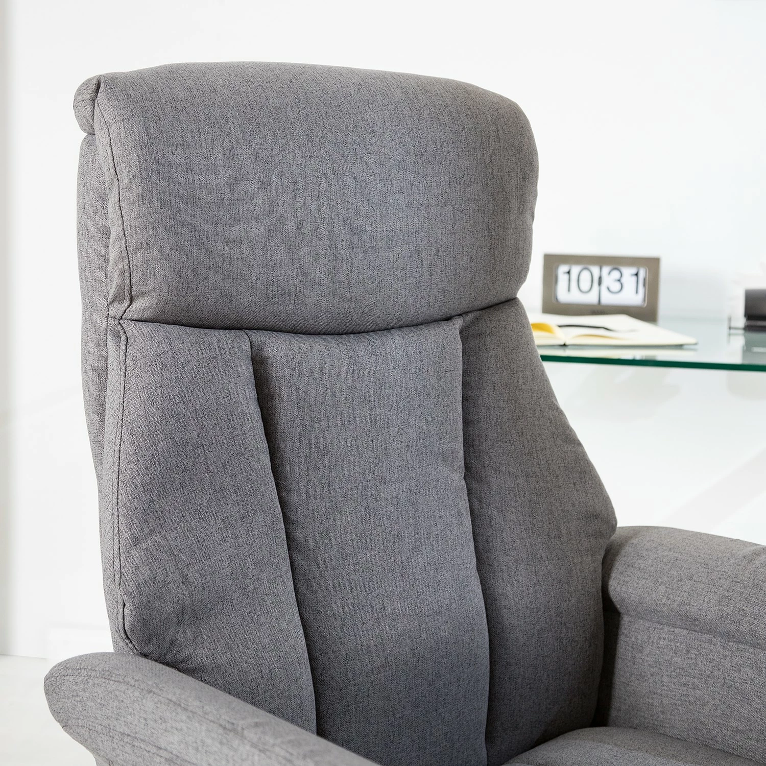 Furnitive Massagebürostuhl Barking - (mit Massagefunktion) - Flachgewebe / Metall - Grau / Schwarz 16 Furnitive Massagebürostuhl Barking - (mit Massagefunktion) - Flachgewebe / Metall - Grau / Schwarz – Bild 14