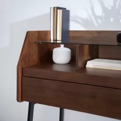 Loftscape Sekretär Noora - Walnuss / Schwarz -Büromöbel Verkaufsgeschäft 1000272893 220530 035 DETAILS P000000001000272893