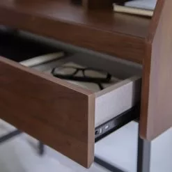 Loftscape Sekretär Noora - Walnuss / Schwarz -Büromöbel Verkaufsgeschäft 1000272893 220530 045 DETAILS P000000001000272893