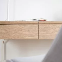 Loftscape Schreibtisch Neutra - (höhenverstellbar) - Eiche Dekor / Matt Weiß -Büromöbel Verkaufsgeschäft 1000272894 220520 040 DETAILS P000000001000272894