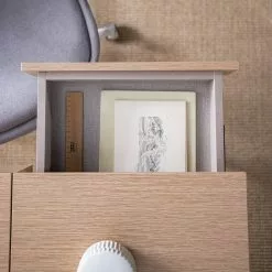 Loftscape Schreibtisch Neutra - (höhenverstellbar) - Eiche Dekor / Matt Weiß -Büromöbel Verkaufsgeschäft 1000272894 220520 050 DETAILS P000000001000272894