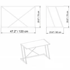 Red Living Schreibtisch Alea - Marmor Weiß Dekor / Gold -Büromöbel Verkaufsgeschäft 1000273389 210615 12562600011 SKETCH DETAILS P000000001000273389 sketch
