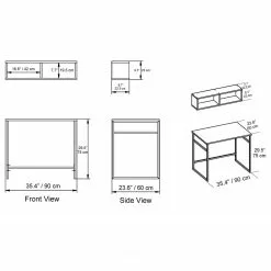 Red Living Schreibtisch-Set Ann (2-teilig) - Weiß / Gold 9 Red Living Schreibtisch-Set Ann (2-teilig) - Weiß / Gold -Büromöbel Verkaufsgeschäft 1000273402 210615 12562700067 SKETCH DETAILS P000000001000273402 sketch