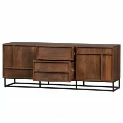 Red Living Sideboard Borro I - Mango massiv / Metall - Mango / Schwarz -Büromöbel Verkaufsgeschäft 1000275678 210630 12481800366 DETAILS P000000001000275678