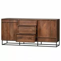 Red Living Sideboard Borro II - Mango massiv / Metall - Mango / Schwarz -Büromöbel Verkaufsgeschäft 1000275686 210630 12482400417 DETAILS P000000001000275686